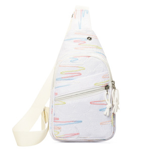 Sac à dos grande capacité pour lycéenne, motif ligne arc-en-ciel, idéal pour le quotidien, sac de poitrine élégant pour femme, parfait pour les voyages - Product Image 2