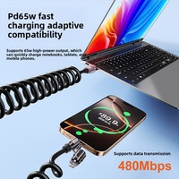 Câble de données USB Type-C 4-en-1 pour connecteurs Micro, charge rapide 240W 5A, transfert de données pour téléphones mobiles iPhone et Android