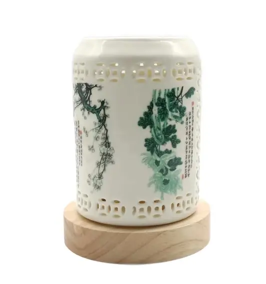 Porselen seramik abajur ile klasik antika çin tarzı masa lambası