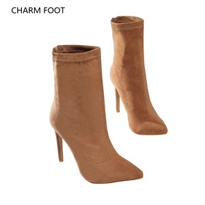 Autumn and Winter 2020 Fashion New European and <strong>American</strong> Pointed Women's Boots Sexy Thin Heel Suede Women's Boots - Product Image 6