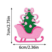 Patchs brodés de Noël roses mignons à thermocoller personnalisés, motifs rennes, cannes, bonbons de gingembre, bonhommes de neige pour vêtements, chapeaux, vestes - Vente en gros