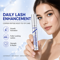 Sérum de croissance des cils GHK-Cu, emballage personnalisé, marque privée OEM, sérum pour cils au peptide de cuivre, tube cosmétique