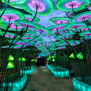 SGFL311, decoración china del Festival del Medio Otoño, espectáculo de iluminación Led, linterna de seda de hoja de loto para parque zoológico - Product Image 1