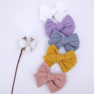 Barrettes en gaze de coton doublé pour bébés filles, accessoires de <span class=keywords><strong>cheveux</strong></span>, couvre-chef, 2 pièces - Product Image 4