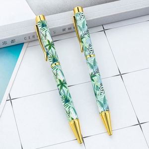 New 1.0Mm Custom Logo Heat Transfer Twist-Action Metal Hotel Conference Gift Multi-Color Floral Pattern Ballpoint <b>Pen</b> - Product Image 2
