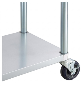 Commercial Stainless Steel <b>Worktable</b> Stainless Steel Commercial Work Table with Galvanized Legs and Casters Hotel Restaurant - Product Image 5