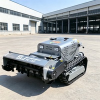 Tondeuse robot chenillée diesel robuste télécommandée à prix d'usine, avec poignée télescopique et moteur 4 temps de qualité industrielle