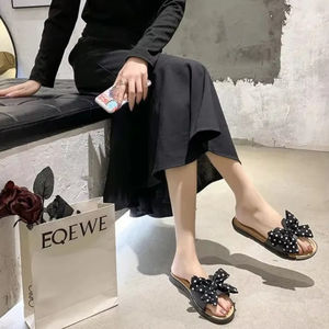 2026 Chaussons et <span class=keywords><strong>sandales</strong></span> d'été pour femmes, chaussures plates décontractées à nœud, tongs plates - Product Image 5