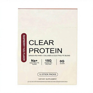 Bebida de Proteína Transparente con Sabor a Frambuesa, 14 Sobres, Marca Privada OEM, Mezcla de Colágeno y Electrolitos para Apoyo a la Vitalidad - Product Image 1