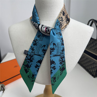 Robot impression sergé foulard en soie pour femmes marque de luxe Foulard femmes cravate nouvelle mode foulards pour dames et fille