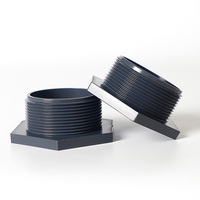 Raccord de tuyauterie PVC à surface lisse ASTM SCH80 haute pression, gris foncé, 1 pouce, pour plomberie, fourni par l'usine
