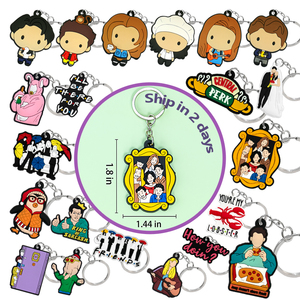 Llavero de Goma PVC Personalizado con Mosquetón - Friends <span class=keywords><strong>Central</strong></span> <span class=keywords><strong>Perk</strong></span> I'll Be There You, Diseño de Personajes de Dibujos Animados, Ligero e Impermeable - Product Image 1