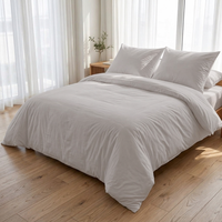 Ensemble de literie 4 pièces en coton égyptien jetable de qualité supérieure 300 fils/cm² avec 1 drap plat, 1 drap-housse et 2 taies d'oreiller