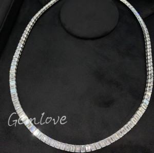 Collier de tennis fashionretro pour fabriqué à partir d'or 18 carats et serti de diamants de laboratoire (coupe radiale) est le cadeau parfait pour elle - Product Image 2