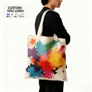 กระเป๋าผ้าแคนวาสพิมพ์ลายตามสั่ง เป็นมิตรกับสิ่งแวดล้อม ทนทาน ใช้ซ้ำได้ มีซิปปิด เหมาะสำหรับชายหาด ช้อปปิ้ง โปรโมชั่น และโฆษณา - Product Image 2