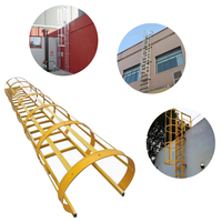 Escalera de Escape de Emergencia para Techos de Almacenes Industriales, Escalera de Jaula de Hierro Colgante de Pared para Edificios