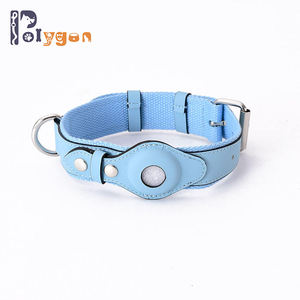 Niedriger Preis Katzen halsband Farben Benutzer definiertes Haustier halsband aus weichem Leder für mittelgroße Hunde halsband mit Air Tag Holder - Product Image 1