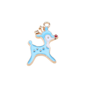 <strong>Red</strong> <strong>Nose</strong> Reindeer Charm Colorful Enamel Gold Tone Alloy Holiday Accent for Advent Stitch Markers - Product Image 3
