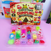 Nouvelle Boîte Mystère Calendrier de Noël 2026 à Succès : 24 Jouets Anti-Stress Mignons en TPR en Forme de Baozi à Presser pour Soulager l'Anxiété