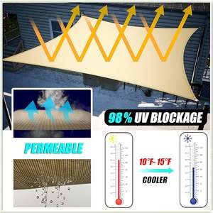 צל שמש מלבני של <span class=keywords><strong>Shade</strong></span>&Beyond בגודל 12'X16' בצבע חול לפטיו, גינה וחצר - Product Image 5