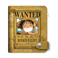 Dompet Kartun Lucu Luffy One Piece Anime Jepang Grosir untuk Pria dengan Resleting PU