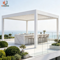 Pergola à lames en aluminium résistante au vent et imperméable avec supports en alliage renforcé pour ombrage multi-scènes résidentiel/jardin/cour