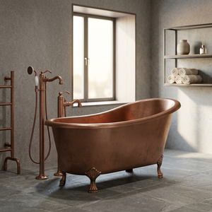 Baignoire autoportante en cuivre ovale, classique et luxueuse, modèle le plus récent, prix de gros - Indian Home Creft - Product Image 3