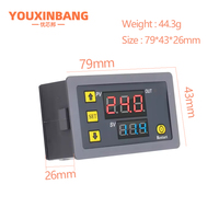 T3230 110V 220V 12/24v数字延时继电器红蓝双发光二极管显示周期定时器控制开关可调继电器12V