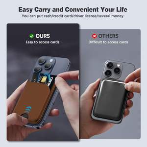 Porte-cartes magnétique en cuir PU Porte-cartes magnétique Magsafe pour téléphone en métal Portefeuille magnétique <span class=keywords><strong>Macsafe</strong></span> pour téléphone - Product Image 6