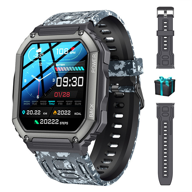 LIGE KR06 BW0417 Smart Watch Big Battery Music Play Fitness Tracker Full Touch Dial Bt Call Sport Waterproof Smartwatch for Men