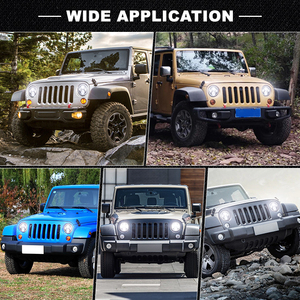 OVOVS Faros LED Redondos de 7 Pulgadas H6024 Ámbar <span class=keywords><strong>Halo</strong></span> Señal de Giro DRL Blanco para Jeep Wrangler JK TJ CJ Hummber H1 H2 - Product Image 3