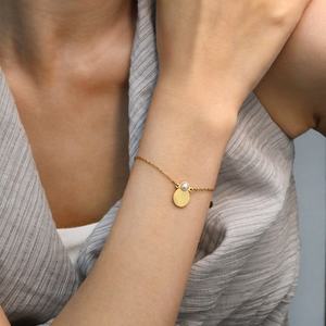 18K Gold Plated Chain <b>Bracelet</b> Women Stainless Steel Jewelry Minimalist <b>Boho</b> Style Pearl Shell Flower Heart Charm <b>Bracelet</b> - Product Image 2