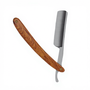Straight Razor Wood Plastic Handle Stainless Steel Blade for <b>Men</b> Face <b>Bikini</b> Body Underarm Shaving Barber Shop Use Single Blade - Product Image 1