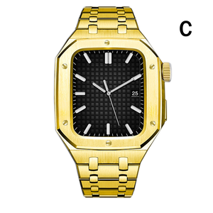 Metal <strong>Watch</strong> Strap with Upgraded Button Model Stainless Steel <strong>case</strong> Fluorine Rubber Protective Cover Shell - Product Image 5
