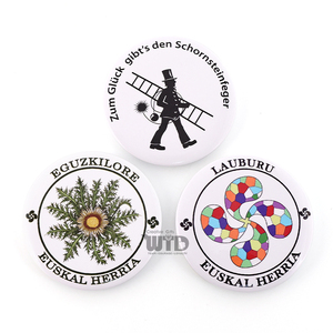 Badge bouton rond en fer blanc sur le thème du patrimoine culturel, motif mosaïque artistique en silhouette, impression personnalisée, avec épingle de sûreté, achat en gros, direct usine - Product Image 1