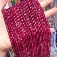 Perles de rubis corindon facettées en forme de cube, prix de gros, 2 mm, pour la création de colliers, bracelets et accessoires de perlage