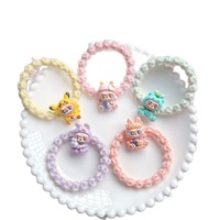 Nouveauté : Élastiques à cheveux Bubu pour enfants, mignons, style dessin animé, en nylon, avec personnages en plastique, accessoires capillaires pour filles