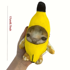 Llavero de Peluche de Gato Banana de 18 cm, Juguete de Gato con Voz, Duradero, Divertido, Regalo para Bebés - Product Image 1