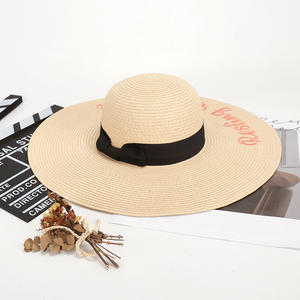 Outdoor High Quality Custom Oversized Wide Brim Floppy <strong>Panama</strong> Straw Hat With Logo - Product Image 6
