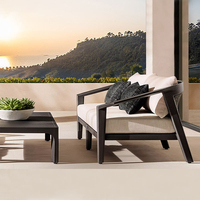 Ensemble de mobilier d'extérieur nordique cour hôtel corde tissée imperméable canapé d'extérieur en aluminium Resort luxe PE rotin canapé de jardin