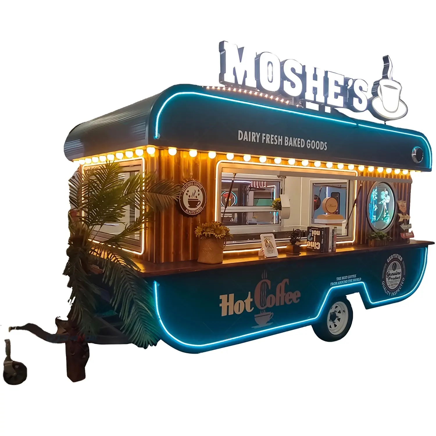 New Product New Style Retro Food Trailer Non-power Street Mobile Restaurant Food Cars for Sale Food Cart Mobile Engine Oil 1 Set