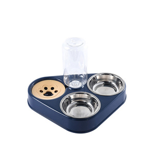 Cuenco doble para mascotas, sin derrames, cuenco de agua para perros y gatos, sin boca húmeda, barba húmeda, bebida automática para evitar derrames, comida para perros y gatos, cuenco para mascotas - Product Image 3