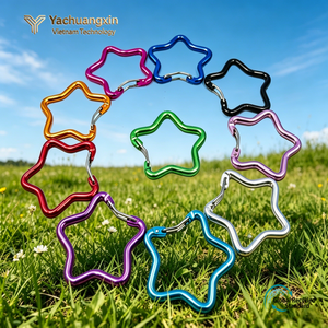 High-quality Aluminum Alloy Five-pointed Star Climbing Pendants and Colorful Star Pendants with <b>Snap</b> <b>Hook</b> - Product Image 3