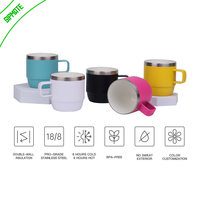 Gobelet isotherme à espresso avec doublure en céramique Durasip 4 oz à double paroi en acier inoxydable isolé sous vide empilable Tasse à café