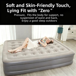 Lit d'air double pliable de haute qualité OEM, <span class=keywords><strong>matelas</strong></span> <span class=keywords><strong>gonflable</strong></span> en PVC floqué avec pompe intégrée - Product Image 3