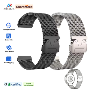 Correa de malla milanesa de acero inoxidable con hebilla de paracaídas de 22 mm para reloj <span class=keywords><strong>Huawei</strong></span>, correa para reloj inteligente Garmin, para reloj Xiaomi S5 - Product Image 1
