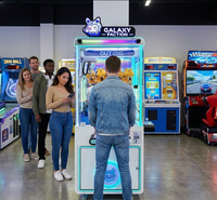 Machine à griffes pour poupées, jeu d'arcade à monnayeur contrôlé par joystick LED, avec griffes métalliques pour peluches