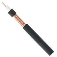 Câble coaxial isolé RG59 avec gaine en PVC, longueur 305 m, conducteur en cuivre nu, blindage en feuille d'aluminium, connecteur F/BNC pour