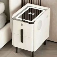Meubles de chambre à coucher de luxe, table de chevet en bois intelligente, tables de nuit modernes avec charge sans fil USB
