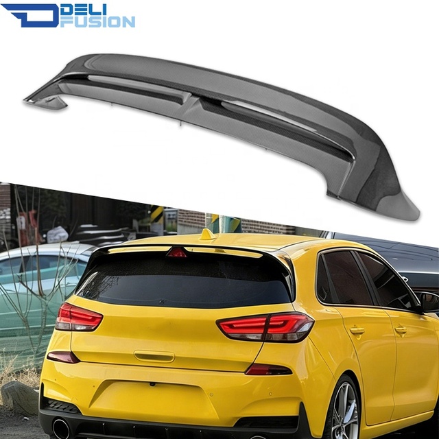 For 2018+ Hyundai i30N PD Carbon Fiber Rear Spoiler Wing Trunk Lip High Quality Car Tail Spoilers Without Brake Lights